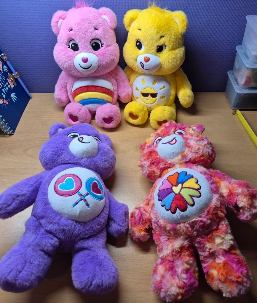 Care bears/troetelbeertjes knuffels set van 4 NIEUW, Overige merken, Overige karakters, Overige typen, Ophalen of Verzenden