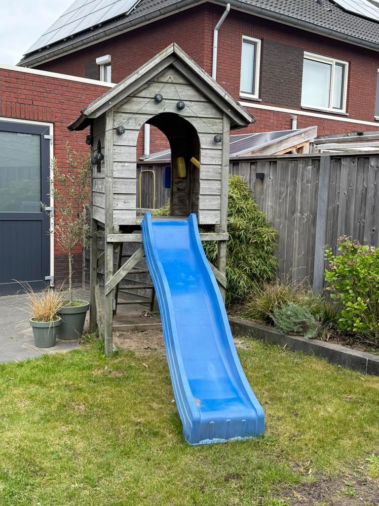 Speelhuisje 110x110x275, Ophalen of Verzenden, Gebruikt, Glijbaan