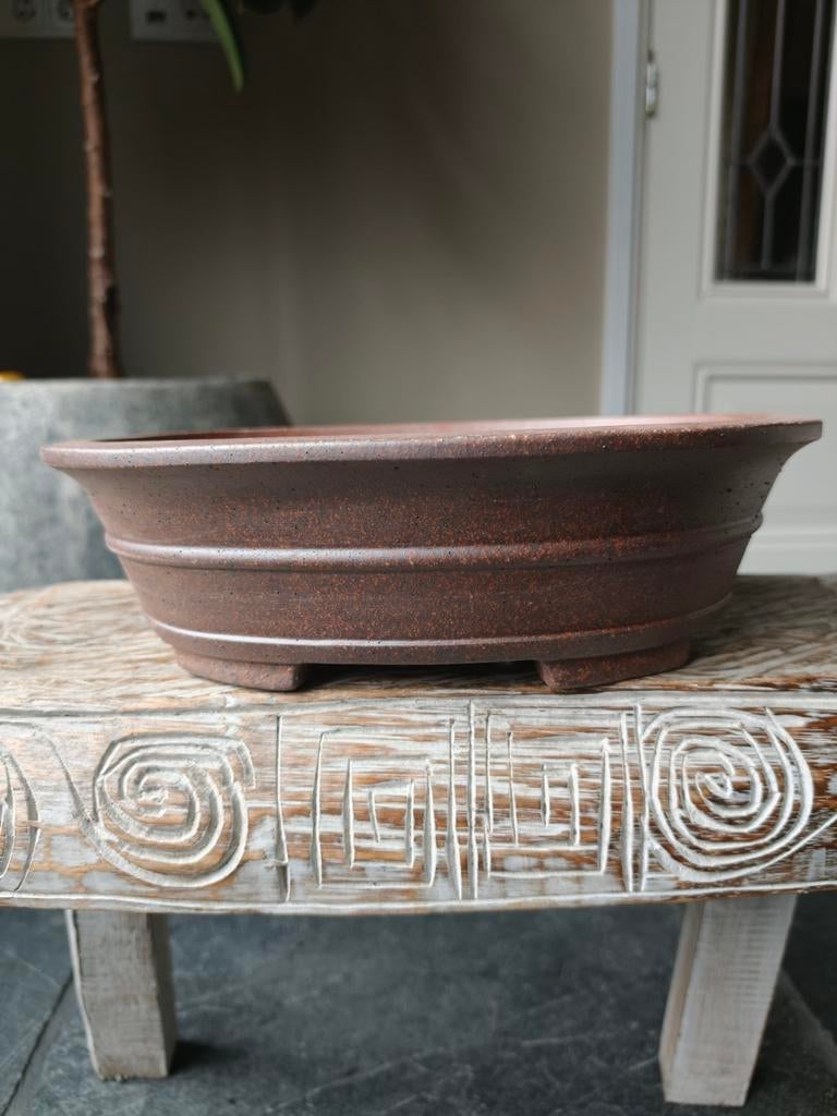 Bonsai pot 'extra hard gebakken'  33x27x9, Rond, Ophalen of Verzenden, ., Aardewerk