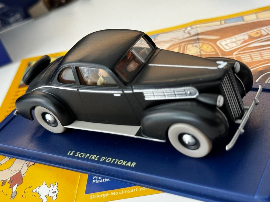 Kuifje auto 1:43 de packard uit scepter ottokar, Verzamelen, Stripfiguren, Ophalen of Verzenden, Kuifje, Zo goed als nieuw, Beeldje of Figuurtje
