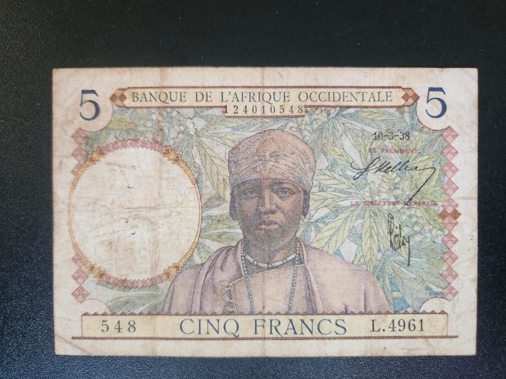 Frans West Afrika pick 21 1938       4, Postzegels en Munten, Bankbiljetten | Afrika, Ophalen of Verzenden, Overige landen, Los biljet