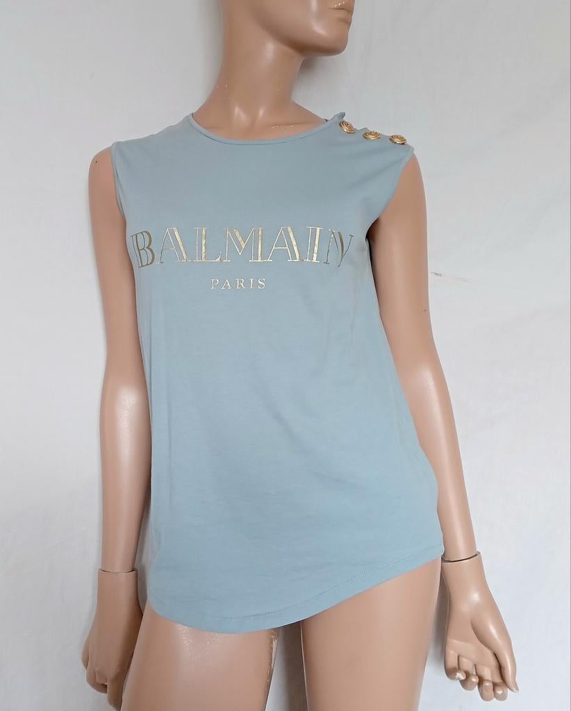 BALMAIN Top , Maat 36 - 38, Ophalen of Verzenden, Zo goed als nieuw, Maat 36 (S), Grijs