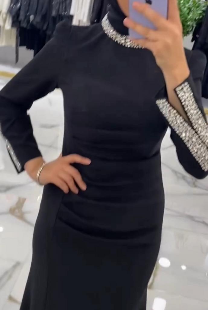 Zwarte avondjurk, Maat 38/40 (M), Galajurk, Zwart, Ophalen of Verzenden