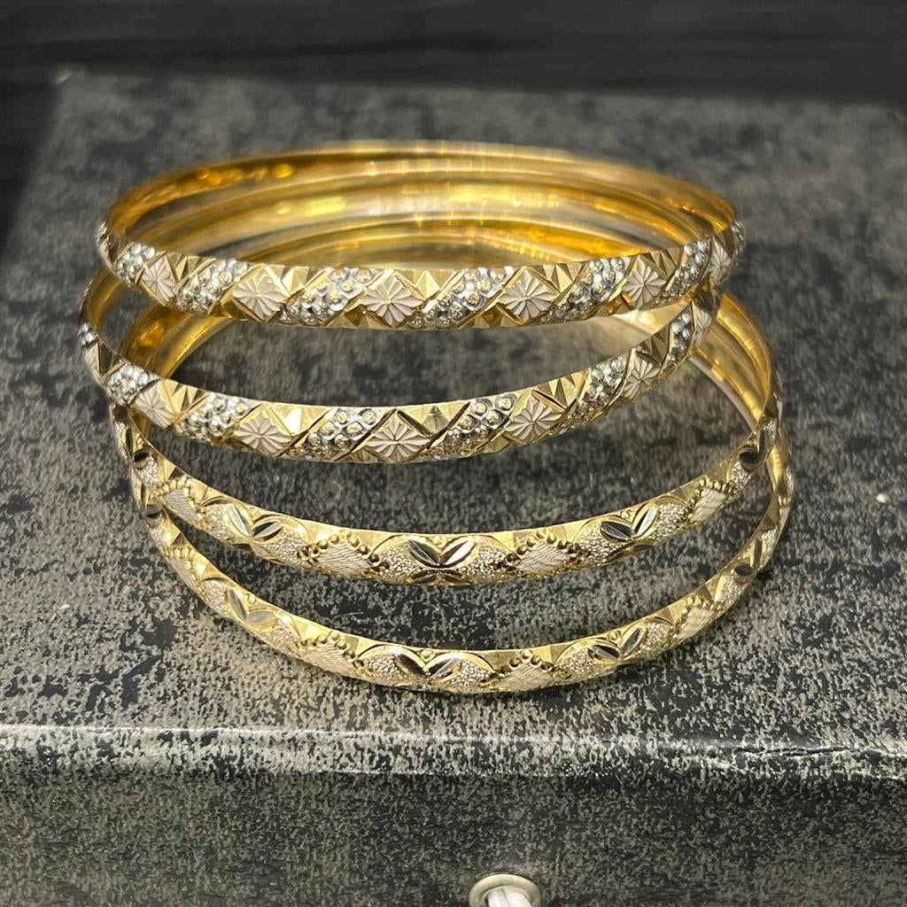 18 karaat gouden armbanden slavenarmband 4 stuks, Ophalen of Verzenden, Nieuw, Goud