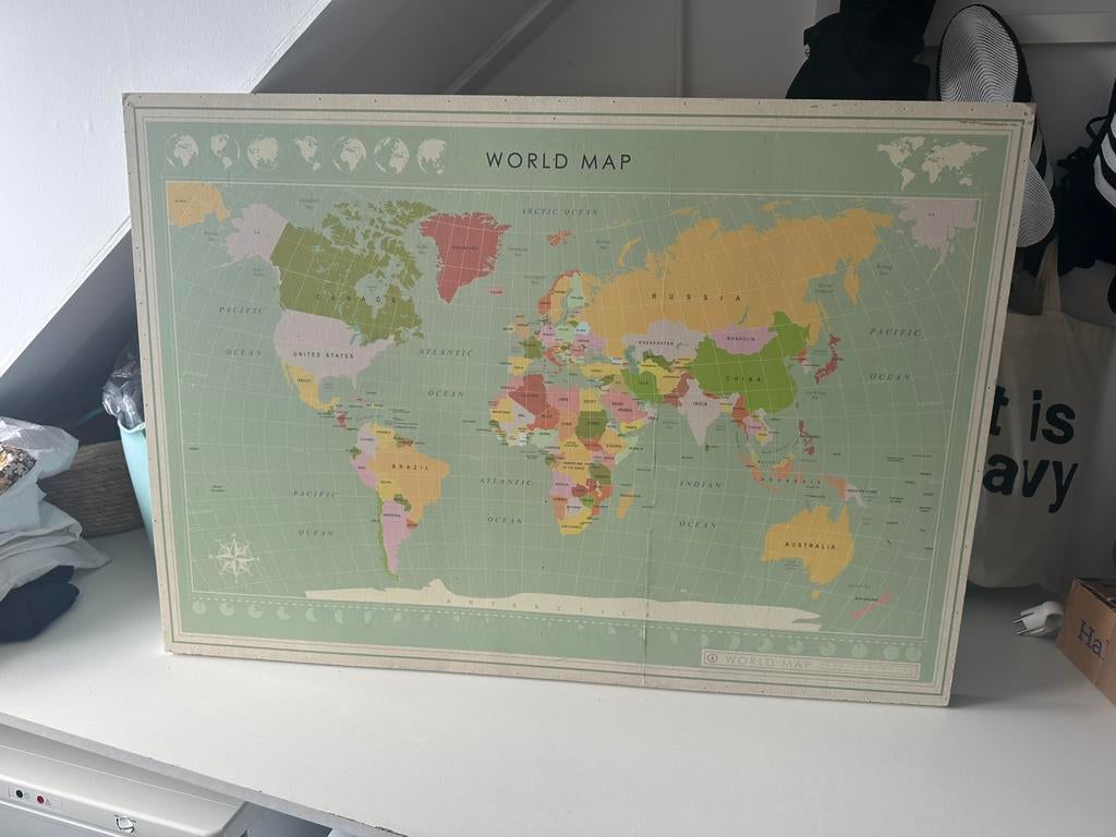 Xenos schilderij kinder wereldkaart, Ophalen, Zo goed als nieuw, Wanddecoratie