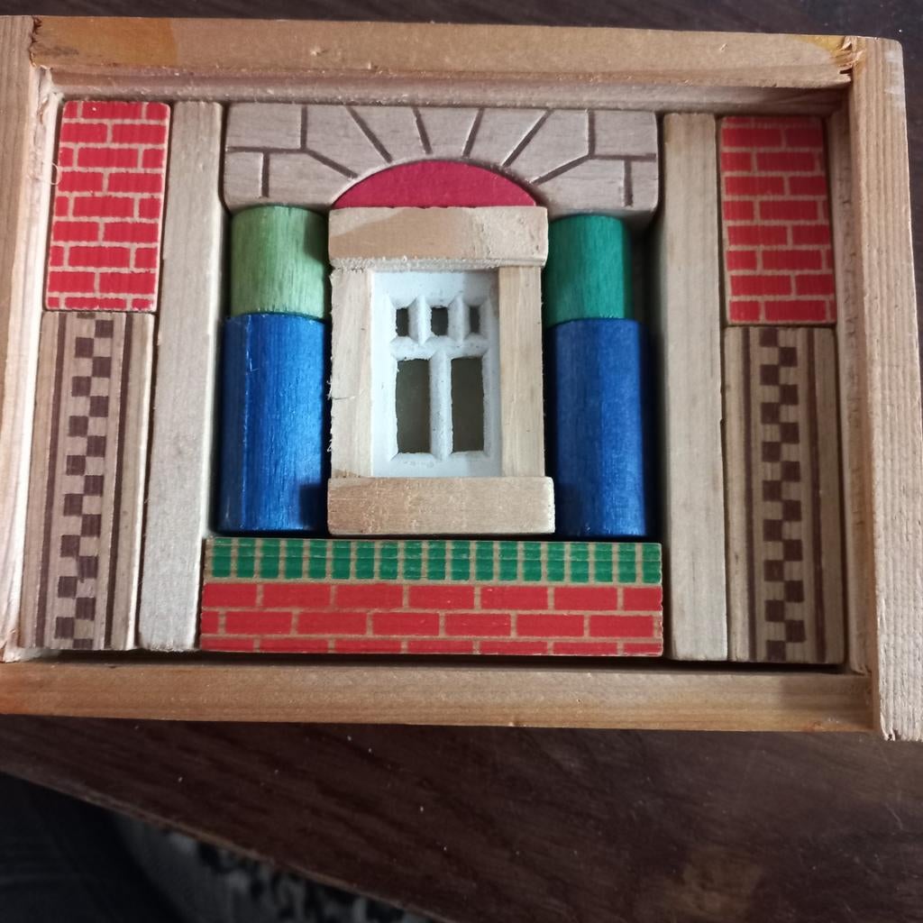 Vintage houten blokkenoos., Antiek en Kunst, Antiek | Speelgoed, Ophalen of Verzenden