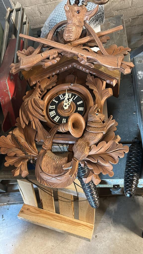 Originele Zwarte Woud Koekoeksklok - Jachttafereel, Antiek en Kunst, Antiek | Klokken, Ophalen