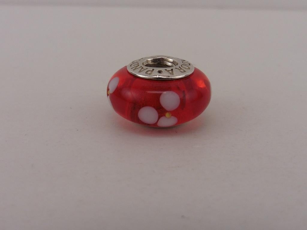 Zilveren Pandora bedel                                  Z40b, Gebruikt, Glas of Kristal, ., Pandora