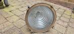 Metalen scheepslamp, Ophalen, Zo goed als nieuw, Flood light koper, Glas