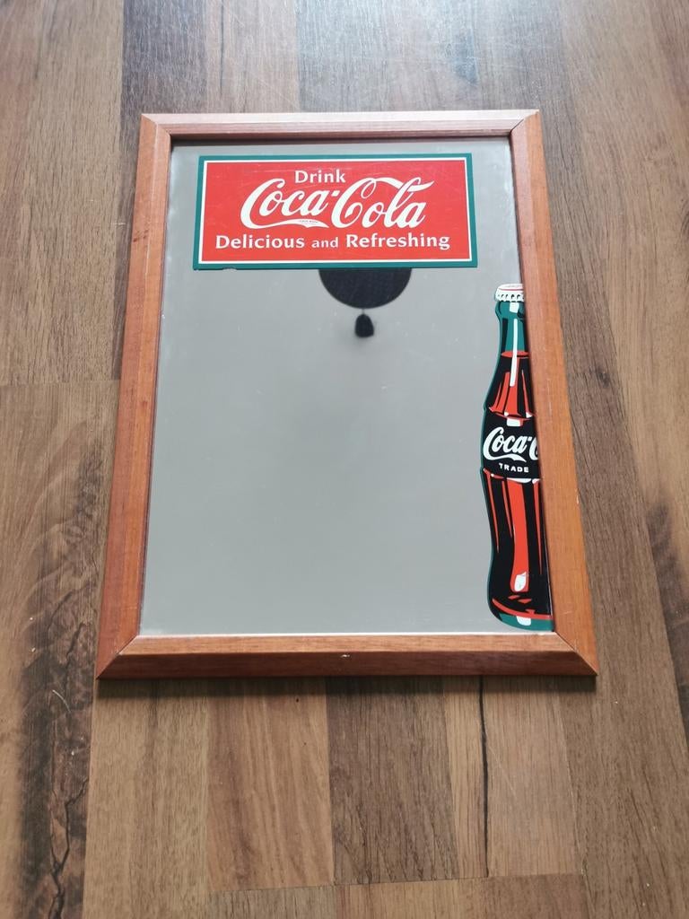 Vintage Coca-Cola Spiegel - Decoratief item, Antiek en Kunst, Verzenden, Rechthoekig, Minder dan 50 cm, Minder dan 100 cm