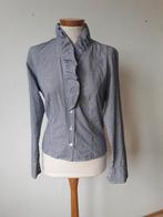 Scarva blouse mt 42 blauw/wit fijn streepje, Blauw, Scarva, Maat 42/44 (L), Ophalen of Verzenden