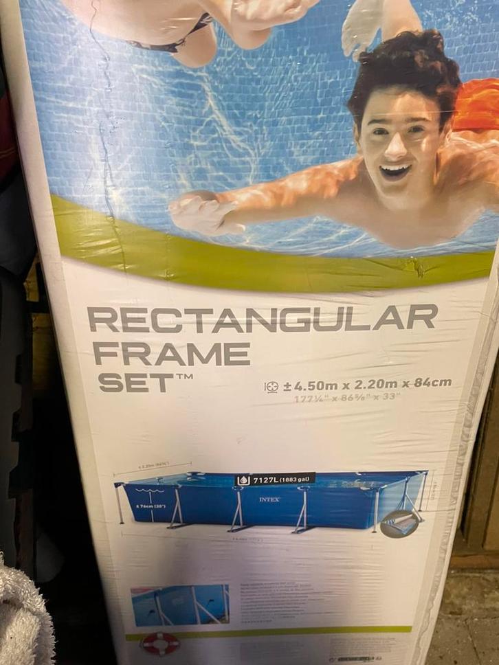 Zwembad intex compleet met zandfilterpomp 4.50m x2.20 x84cm, Tuin en Terras, Zwembaden, Gebruikt, Opzetzwembad, 80 tot 120 cm