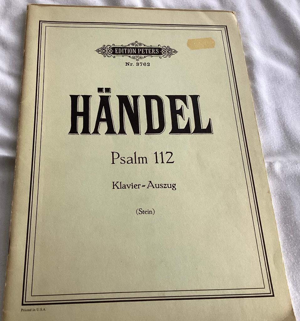 Händel Psalm 112 Klavierauszug bladmuziek, Gebruikt, Klassiek, Ophalen of Verzenden, Artiest of Componist