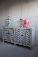 Stoer Uniek Dressoir Vintage Oud Hout Oosterse Kast Retro, Met deur(en), Werelds Landelijk Uniek Vintage Style Sober Stoer Kleurrijk Boho