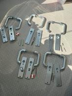 Deurkruk / deurklink set lang schild RVS, Ophalen of Verzenden, Gebruikt, Rvs, Klink of Kruk