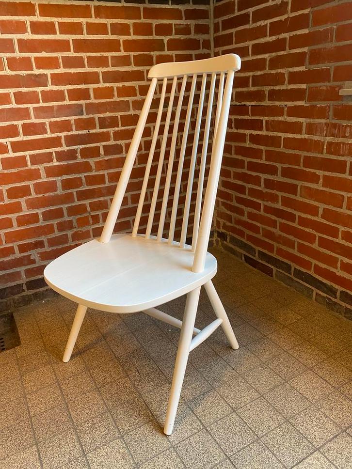 Mademoiselle, Ilmari Tapiovaara ‘56 Scandinavisch design, Huis en Inrichting, Stoelen, Gebruikt, Eén, Hout, Wit, Ophalen