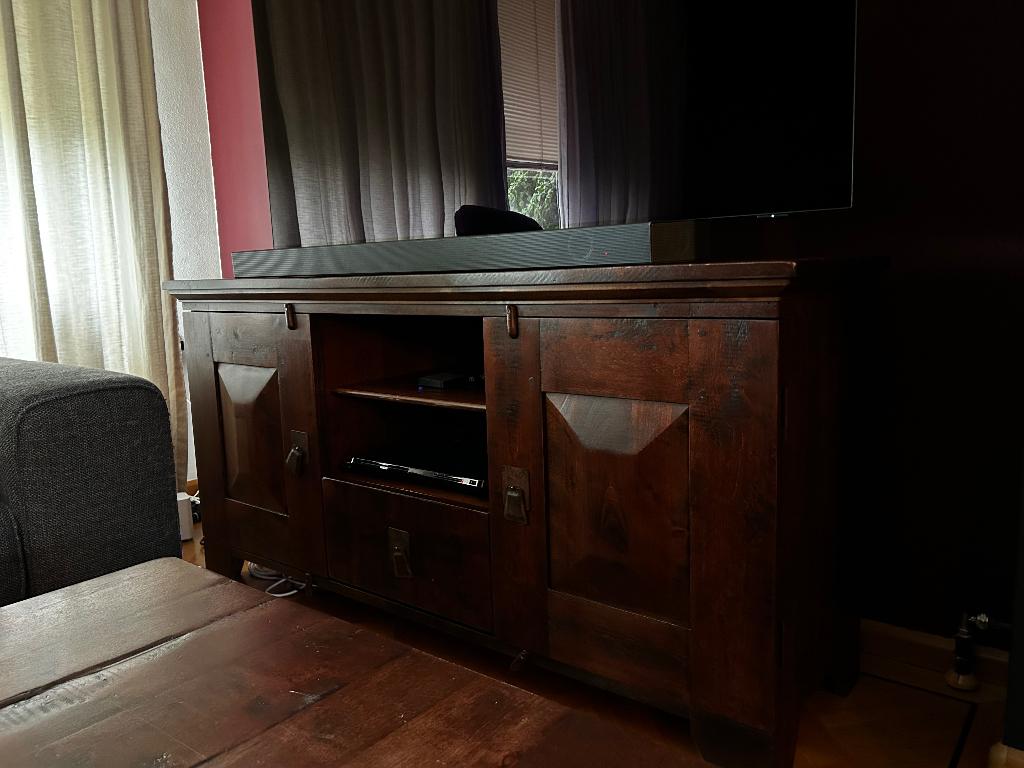 Tv meubel, Huis en Inrichting, Kasten | Televisiemeubels, Ophalen, Gebruikt, 100 tot 150 cm, Koloniaal