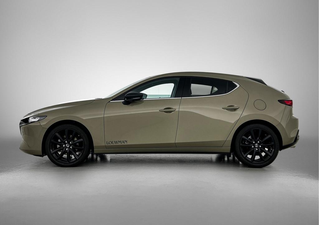 Mazda 3 2.0 e-SkyActiv-X M Hybrid 186 Nagisa / Full options, Auto's, Mazda, Gebruikt, Leder en Stof, Origineel Nederlands, Bedrijf