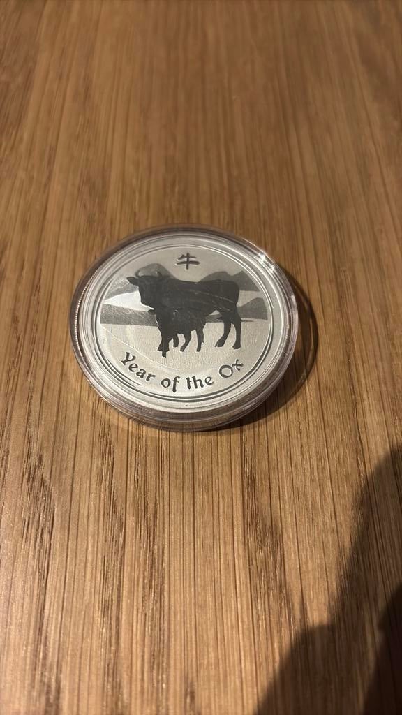 Year of the Ox 2009 zilveren munt Lunar 2, Ophalen of Verzenden, Zilver