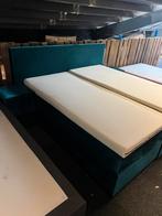 AKTIE UITVERKOOP BOXSPRING, ZIE NOTITIE, 90 cm, Eenpersoons, Blauw, Velvet