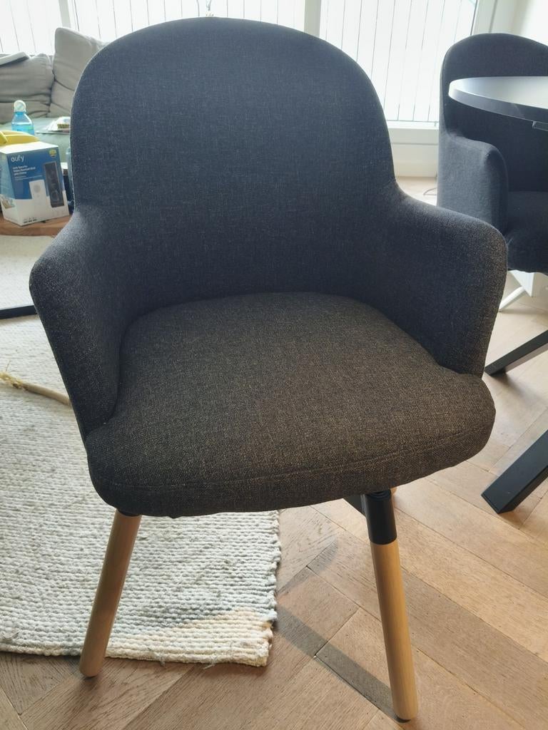 4 stuks Ikea draaifauteuil Janolof donkergrijs, Huis en Inrichting, Ophalen, Gebruikt, Vier, Stof