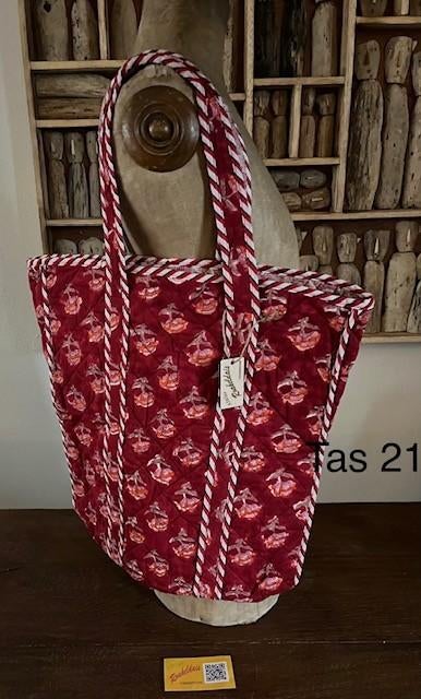 Kleurige blockprint tas, shopper, Moederdag, tassen, Ophalen of Verzenden, Nieuw, Overige kleuren, Shopper