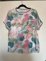 tropical flamingo zomer ibiza bloemen t-shirt top mt 40, Maat 38/40 (M), Made in Italy, Ophalen of Verzenden, Zo goed als nieuw