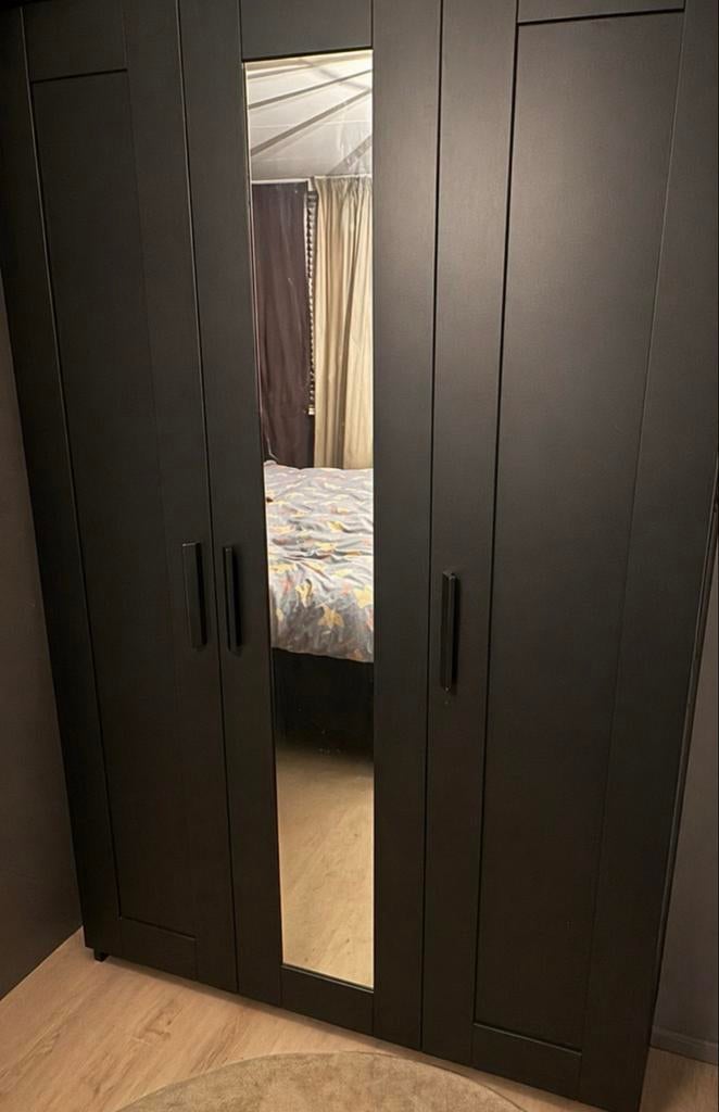 BRIMNES kast met spiegeldeur, Gebruikt, 100 tot 150 cm, 200 cm of meer, Ophalen of Verzenden