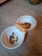 Schaaltje/voerbakje met konijnen, Ophalen of Verzenden, Rond