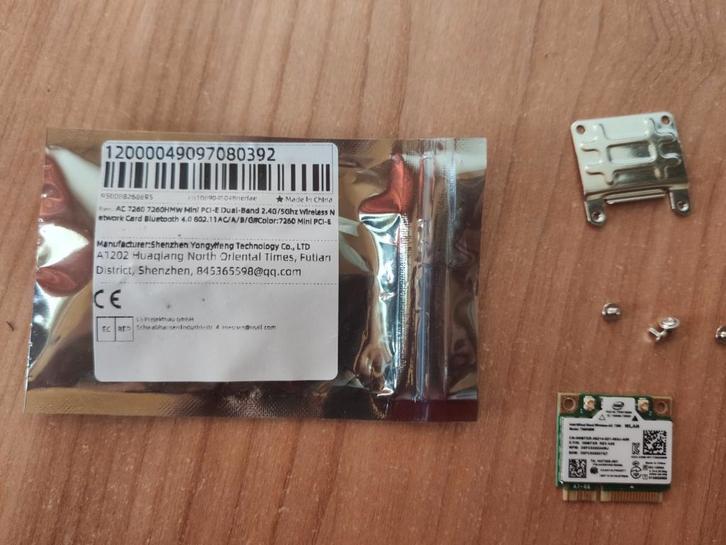 Intel 7260HMW WiFi Kaart - AC Dual Band - mini PCIe, Computers en Software, Netwerkkaarten, Nieuw, Intern, Ophalen of Verzenden