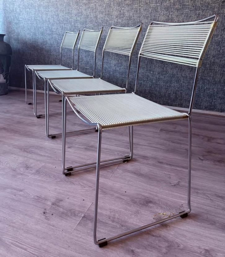 4x Spaghetti Chairs by Giandomenico Belotti for Alias, ca80s, Huis en Inrichting, Stoelen, Gebruikt, Vier, Metaal, Overige kleuren