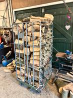 Haardhout gekloofd gestapeld 4 kuub (4 rolcontainers), 3 tot 6 m³, Ophalen of Verzenden, Overige houtsoorten, Blokken