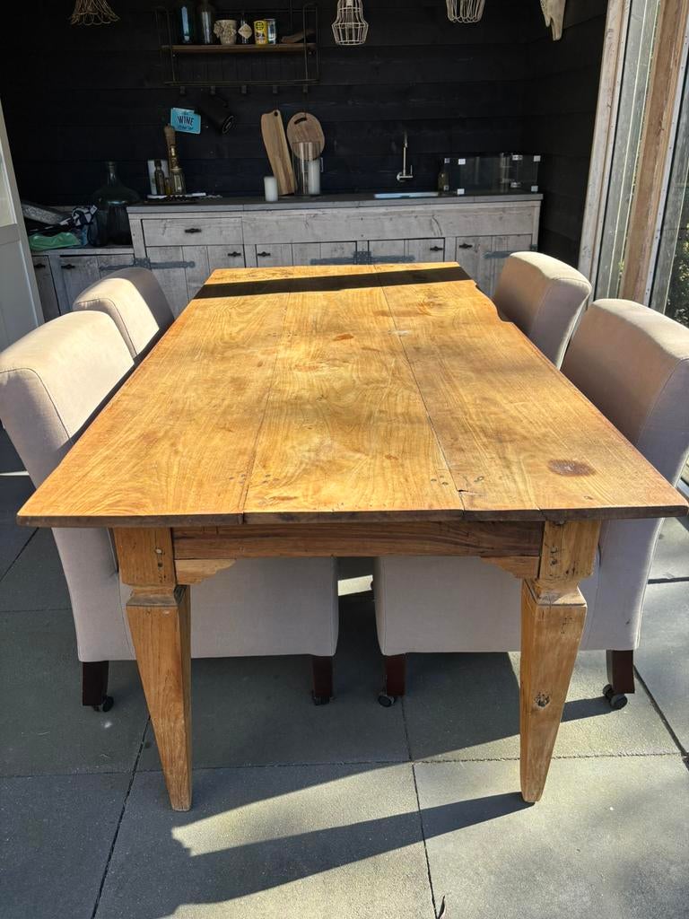 Teakhouten eettafel, Huis en Inrichting, Ophalen, Gebruikt, Teakhout, 50 tot 100 cm
