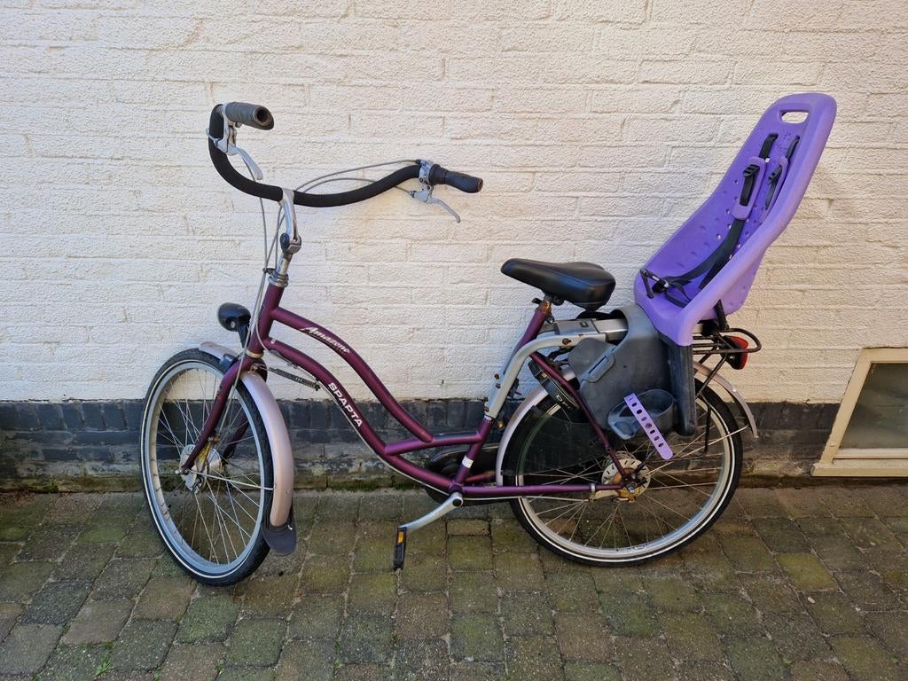 Mamafiets Sparta met Yepp stoeltje - onderhoud nodig, Ophalen of Verzenden