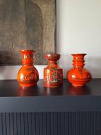 Set van 3 Flora Holland West Germany vazen, oranje, Ophalen of Verzenden