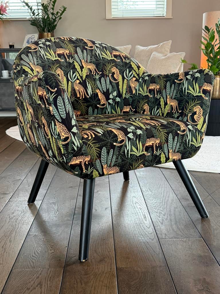 Leuke dierenprint fauteuil, Ophalen, 75 tot 100 cm, Zo goed als nieuw, Stof