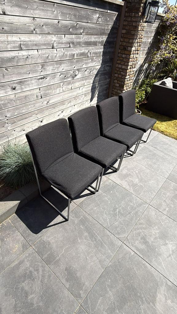 4 Harvink Point Eetkamerstoelen, Huis en Inrichting, Stoelen, Ophalen, Gebruikt, Zwart, Stof