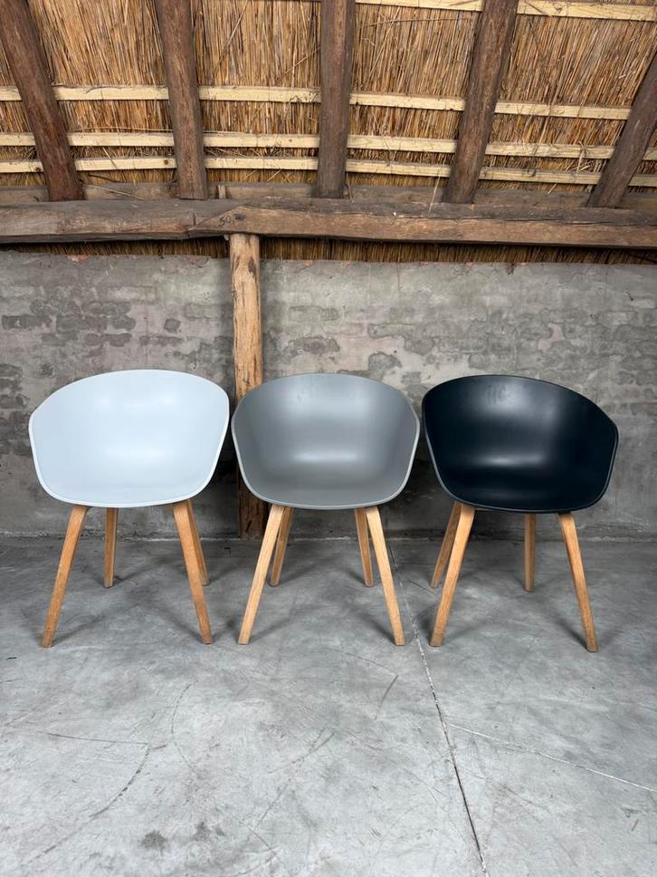 14 HAY AAC22 (4 grijs, 6 zwart, 4 wit), Huis en Inrichting, Stoelen, Zo goed als nieuw, Vijf, Zes of meer stoelen, Hout, Kunststof