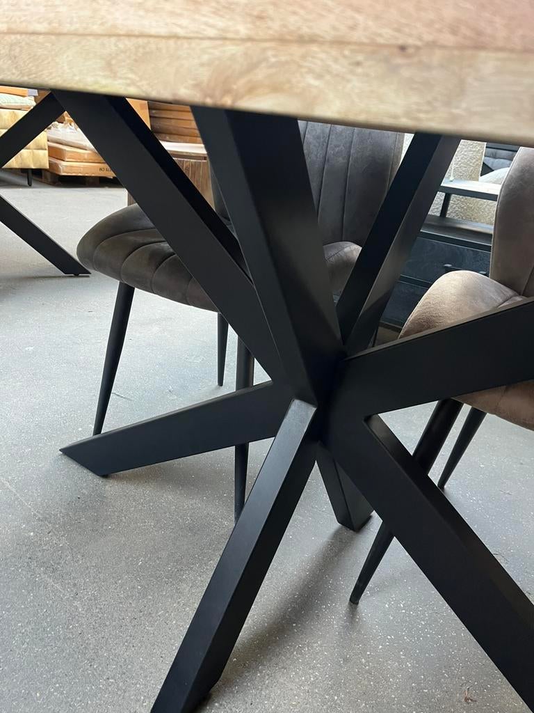 Magazijn leegverkoop eettafel industrieel mangohout matrix, Hout, Nieuw, Ophalen of Verzenden, Info@wkhome.nl
