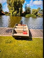 Platbodem met 6pk, Watersport en Boten, Ophalen, Zo goed als nieuw, Benzine, Tot 6 meter