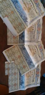 Set(4) oude verweerde waardepapieren scrapbooking, Ophalen of Verzenden, 1920 tot 1950, Aandeel