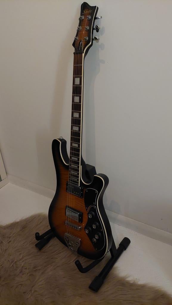 Schecter Stargazer sunburst uitvoering, Ophalen, Zo goed als nieuw, Solid body, Overige merken