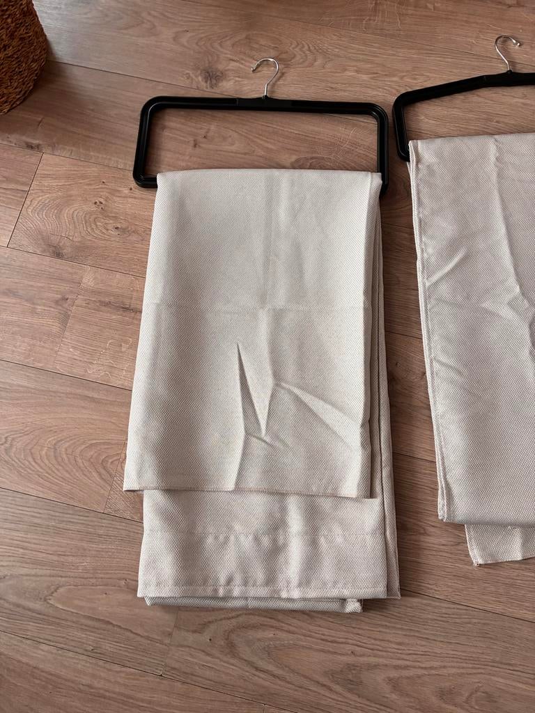 2x Kwantum Ziva gordijn 140x260 cm, Ophalen, 100 tot 150 cm, 200 cm of meer, Beige