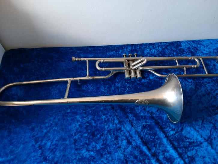 Vintage Ansingh Solist Ventieltrombone 1950/1980, Muziek en Instrumenten, Blaasinstrumenten | Trombones, Gebruikt, Tenor, Ophalen of Verzenden