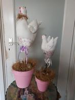 Handgemaakte unieke paaskippen in aardewerk pot, Ophalen of Verzenden, Nieuw