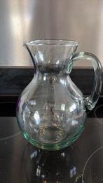 Glazen waterkan / schenkkan met oor, Glas of Glazen, Ophalen of Verzenden, Overige stijlen, Glas