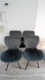 Vier velours grijze stoelen van Kwantum, Huis en Inrichting, Stoelen, Ophalen
