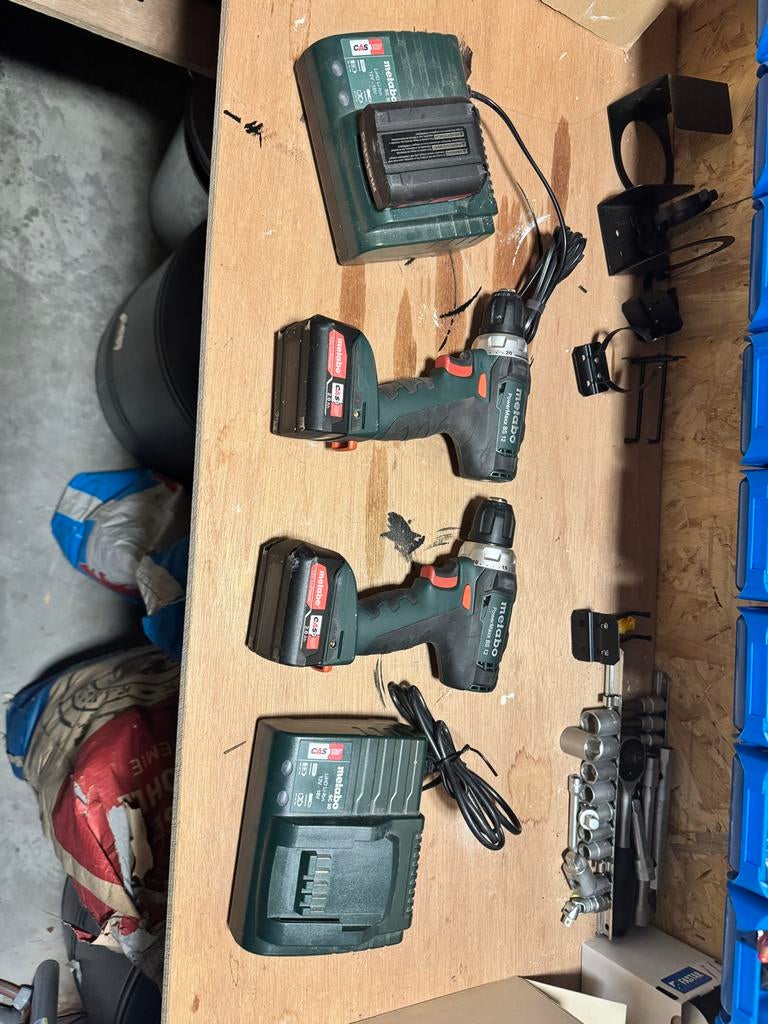 Metabo Boor- en Schroefmachine Set met Accu's en Lader, Ophalen, Gebruikt, Minder dan 400 watt, Boor- en Schroefmachine