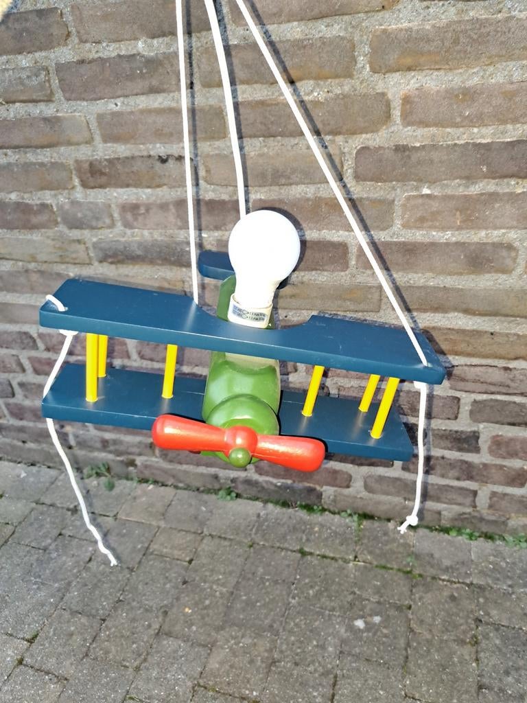 Houten vliegtuiglamp kinderkamer, Ophalen of Verzenden, Zo goed als nieuw, Overige typen