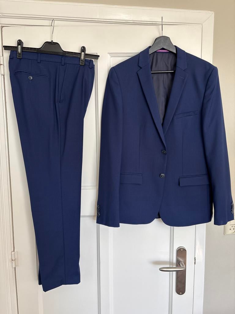 Kostuum pak blauw gala maat 50 Angelo Litrico, Ophalen, Gedragen, Maat 48/50 (M), Blauw